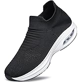 BQQ Mens Walking Shoes Sock Casual Fashion Sneakers Comfortable Slip On Air Cushion Workout Athletic Gym Running Shoes