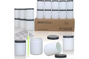 MILIVIXAY 20 Pack 8 OZ Thick Glass Frosted White Candle Jars with All Black Metal Lids-Bulk Empty Candle Jars for Making Candles-Canning Jar for Spice, Liquid, Sample- Dishwasher Safe.