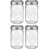 Wide Mouth 32 oz Mason Jars with Lids and Bands - 4 Pack - Packed in North Mountain Supply ImpactGuard Box - BPA-Free, Made i