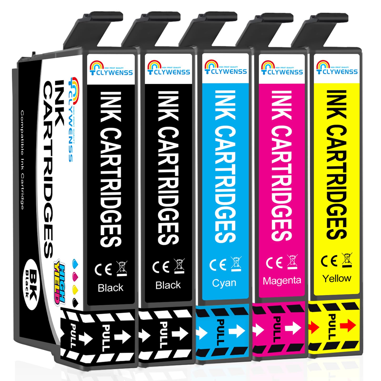 Clywenss Compatible 405XL Ink Cartridges Replacement for Epson 405 XL Multipack for WorkForce Pro WF-4820 WF-3820 WF-7310 WF-7830 WF-7835 WF-7840 WF-4830 WF4820 WF3820 WF7310 WF7830 Printer, 5-Pack
