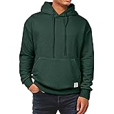 Dokotoo Men Men's Casual Soild Color Hooded Sweatshirts Geometric Texture Graphic Long Sleeve Pullover Hoodies