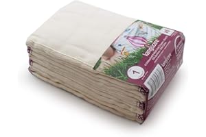 Kanga Care Reusable Unbleached 70% Viscose of Rayon from Bamboo / 30% Cotton Prefold Cloth Diapers (6pk) - Size 1 : Newborn