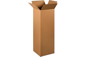 BOX USA 12 x 12 x 36 Corrugated Cardboard Boxes, Tall 12"L x 12"W x 36"H, Pack of 15 | Shipping, Packaging, Moving, Storage Box for Home or Business, Strong Wholesale Bulk Boxes