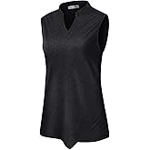 MISS FORTUNE Women's Polo Shirts, Golf V-Neck Workout Tops, Moisture Wicking Ladies Golf Shirt Loose Fit for Tennis Yoga