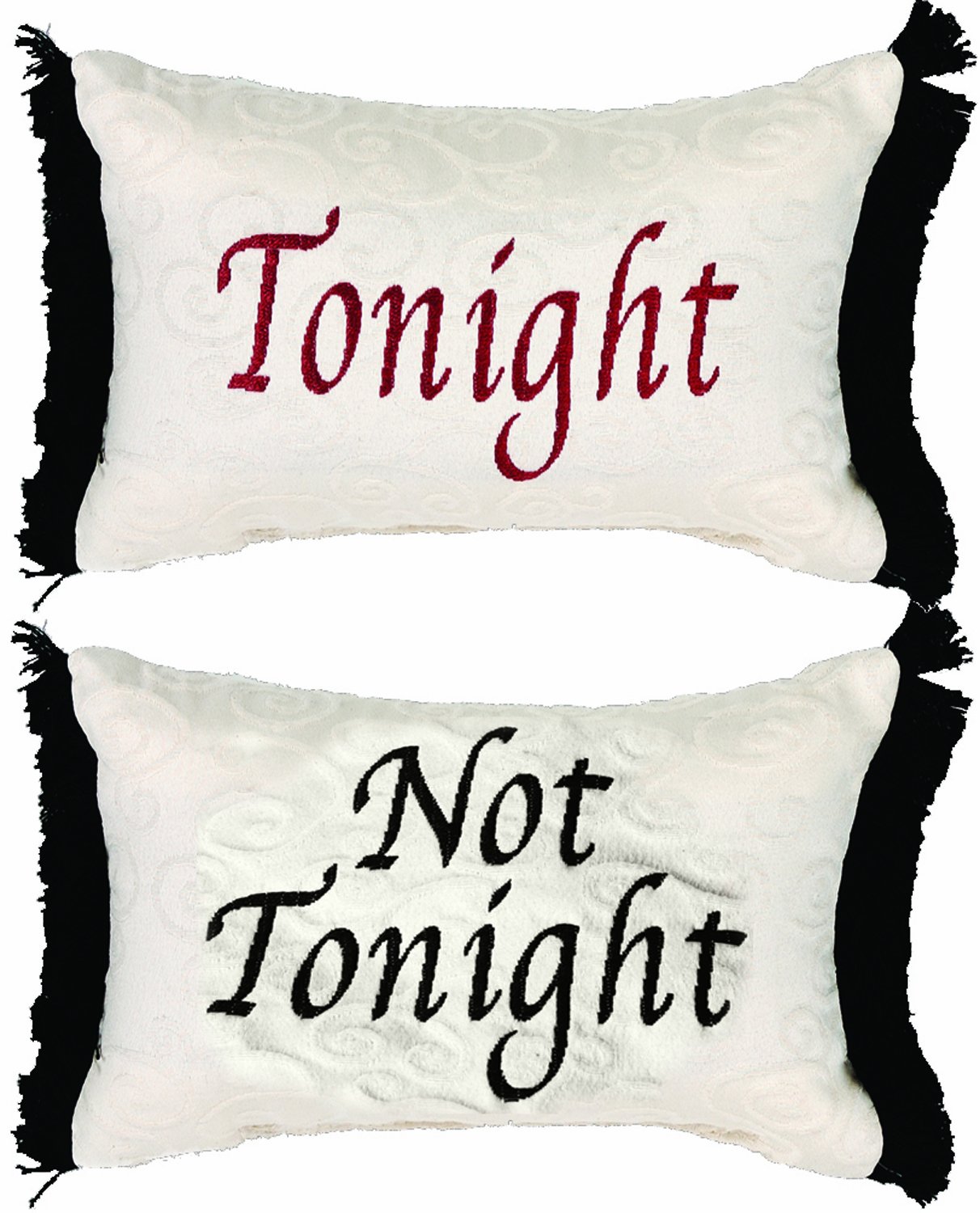 Photo 1 of Manual 12.5 x 8.5-Inch Decorative Throw Pillow, Tonight or Not Tonight Reversible Damask
