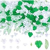BEAMARKER 500Pcs Acrylic Assorted Beads Kit Green Acrylic Flower and Leaf Charms Bead Caps Plant Pendants for DIY Jewelry Making Women Bracelets Necklaces Earrings Craft Supplies