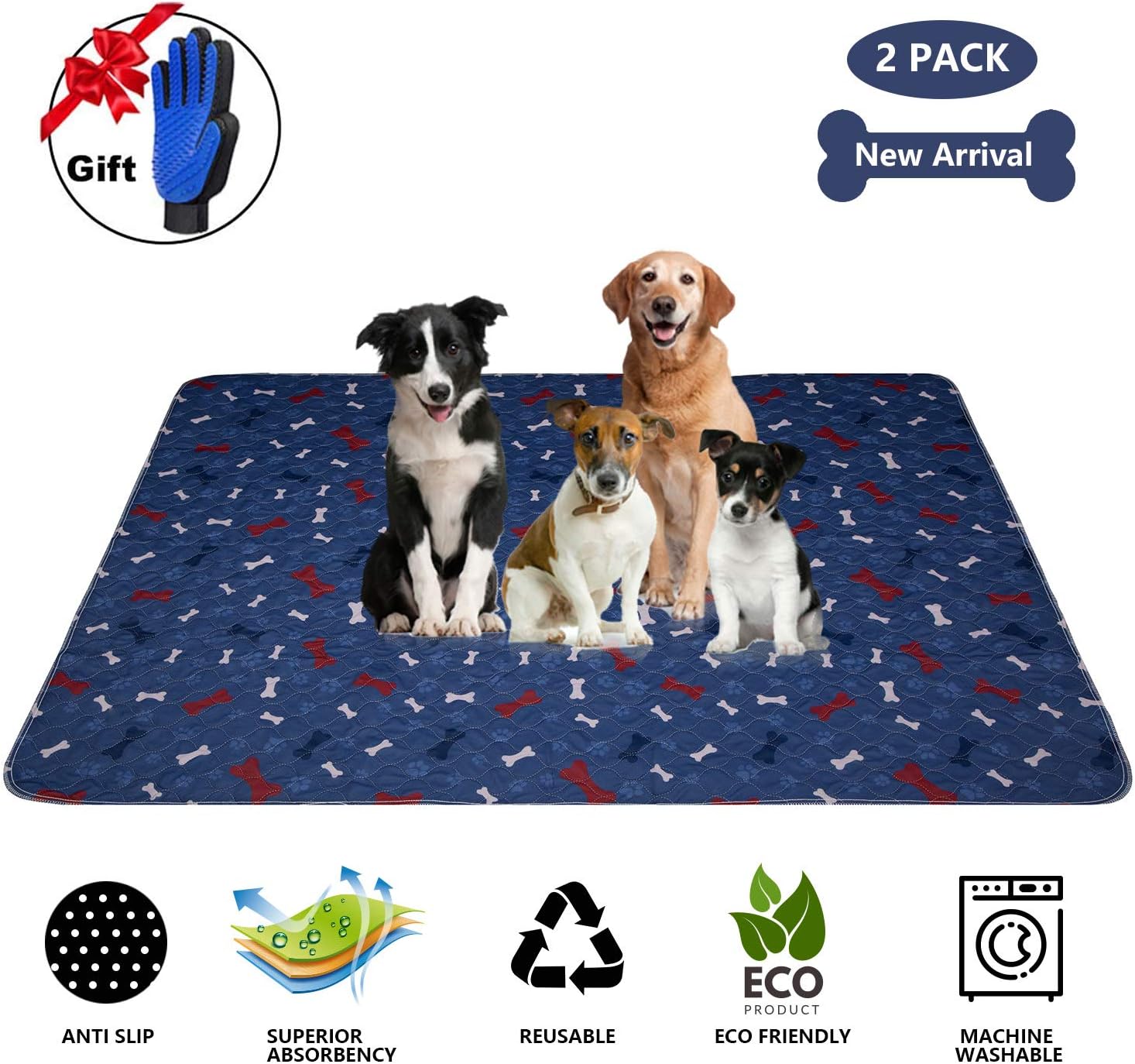 Washable Pee Pads for Dogs - Waterproof & Non-Slip Fast Absorbing Puppy Potty Training Pads,Reusable Whelping Pads, Pee Pad for Guinea Pig Cage,Dog Playpen Mat: Pet Supplies