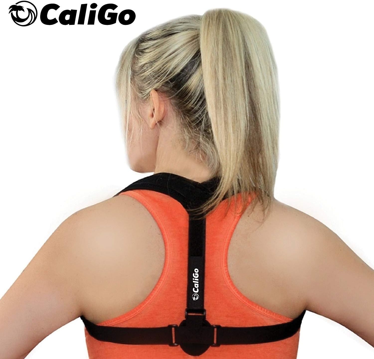 Caligo Back Posture Corrector Brace for Women Men - Adjustable Lumbar Support Device for Neck, Spine, Clavicle, Shoulder & Lower Back Pain Relief |Comfortable Discreet Alignment for Work, Home, Travel