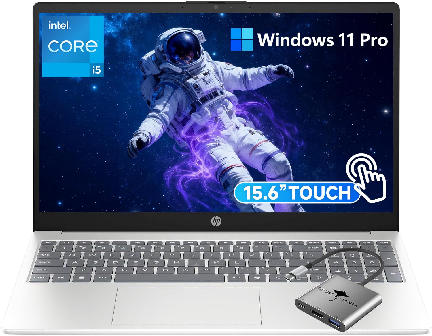 HP Touchscreen Laptop, 15.6" FHD Intel Core i5-1334U(Up to 4.6GHz) 16GB RAM 512GB SSD, Win 11 Pro Anti-Glare Windows AI Microsoft Copilot WiFi6 w/GM Accessory for Business & Study