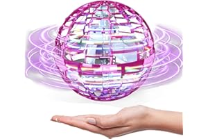 ATHLERIA Pink Flying Orb Ball,Cool Gadgets Light Up Fidget Spinner Glow in The Dark,Hand Operated Drones for Kids,Easter Basket Stuff,Christmas Birthday Gift Ideas Toys for Teen Girls Age 6 7 8 9 10+