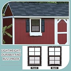 Tandefio 2 Pcs 12'' x 18'' Brown Flush Mount Shed