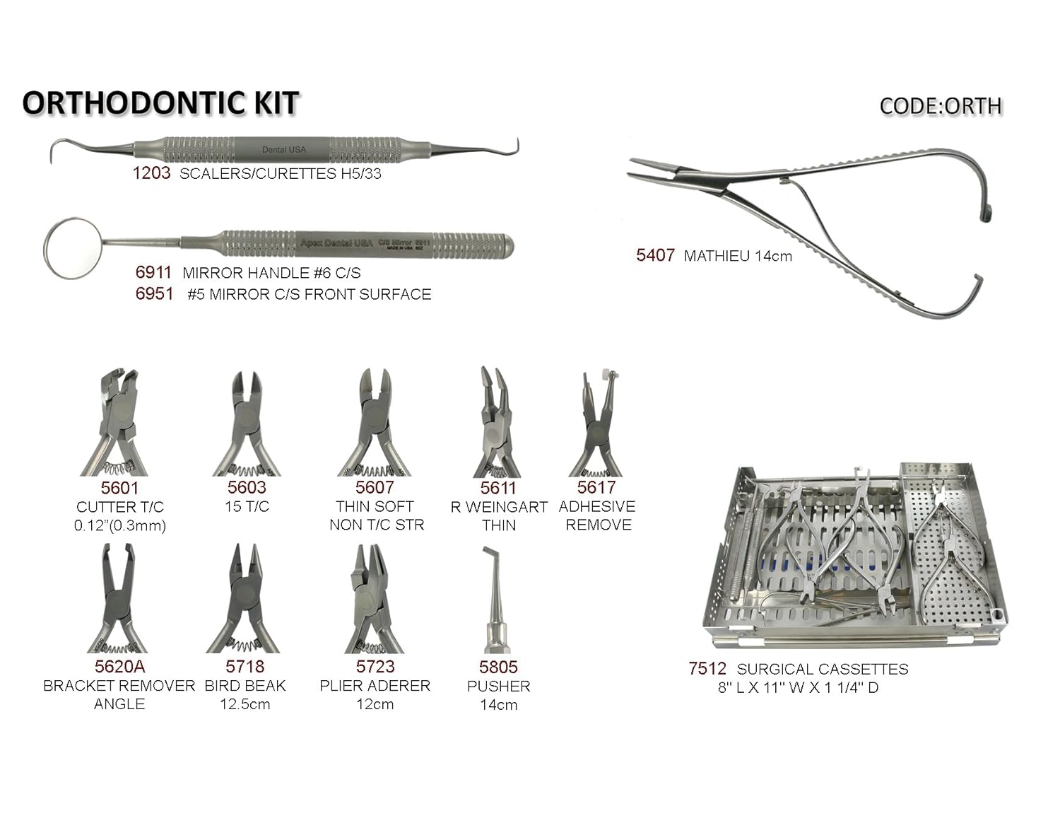 Dental USAUniversal Orthodontic Kit CodeORTH Industrial