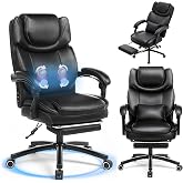 COLAMY Executive Office Chair with Heat Massage, Footrest &amp; Lumbar Support | Comfort-focused desk chair for home offices, workspaces, study rooms and workdays, with linked armrests and Class 3 lift