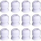 Shappy Plastic Standard Couplers Cake Decorating Coupler Pipe Tip Coupler for Icing Nozzles, White (12 Pack)