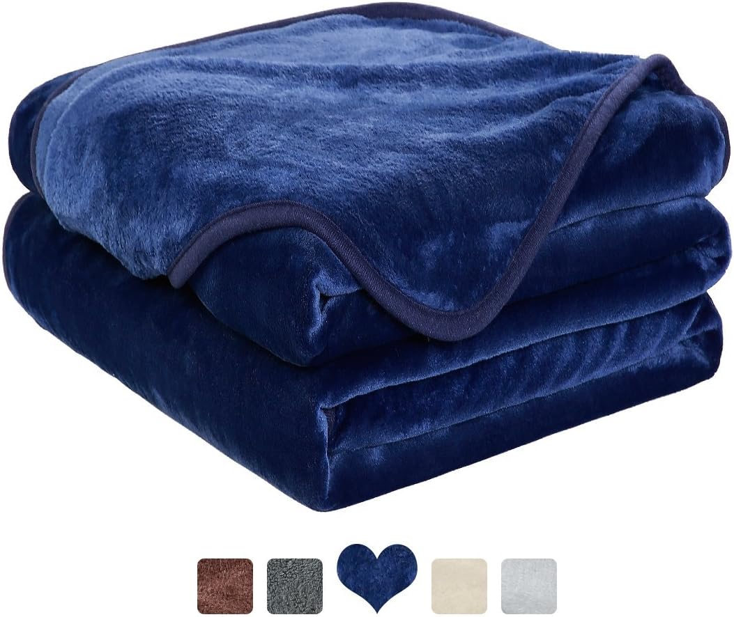 MAEVIS Fleece Luxury Blanket Super Soft Cozy Lightweight Plush Fur Warm All Season Throw for Bed and Couch (King, Royal Blue)
