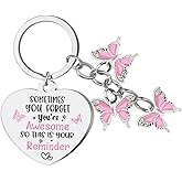 Inspirational Butterfly Gifts Keychain for Women - Encouragement Keyring for Teen Friend Bestie Motivational Presents