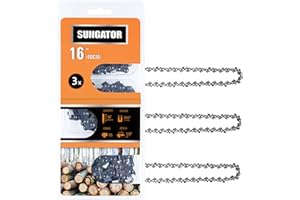SUNGATOR 3-Pack 16 Inch Chainsaw Chain SG-R55, Compatible with Stihl MS170 MS171 MS180c Chain and more, 3/8" LP Pitch - .043" Gauge - 55 Drive Links, 61PMM355, 90PX055, Compatible with Stihl