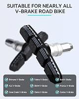 AGPTEK 4 Pairs 70mm V Brake Pads with Hex Nuts Spacers for Road MTB view 2