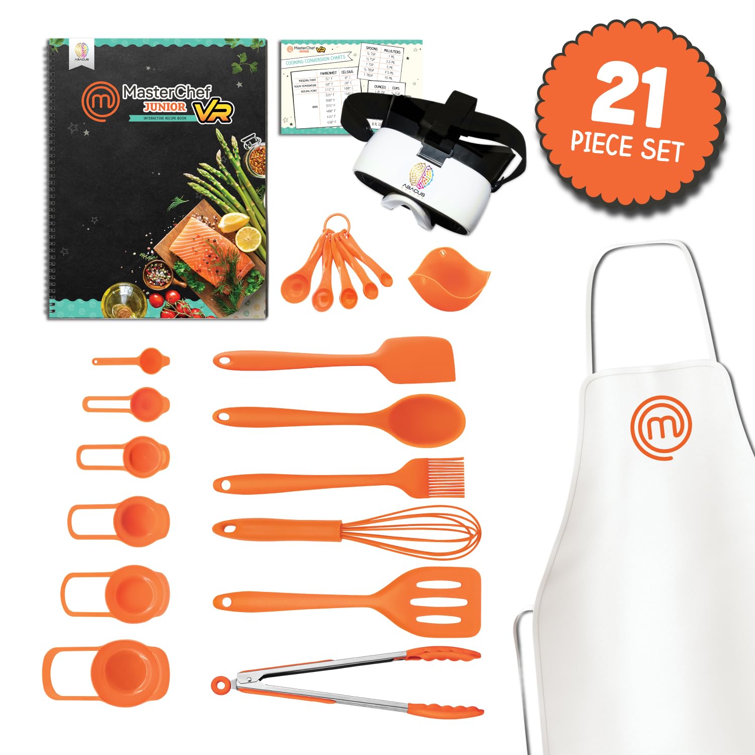 Abacus Brands VR MasterChef Junior - Virtual Reality Kids Cookbook and Interactive Food Science STEM Learning Activity Set (Full Version - Includes Goggles) - for Ages 8 and Up [Packaging May Vary]