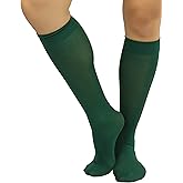 ToBeInStyle Women’s Opaque Knee High Nylon Fashion Socks Solid & w/Front Satin Bow
