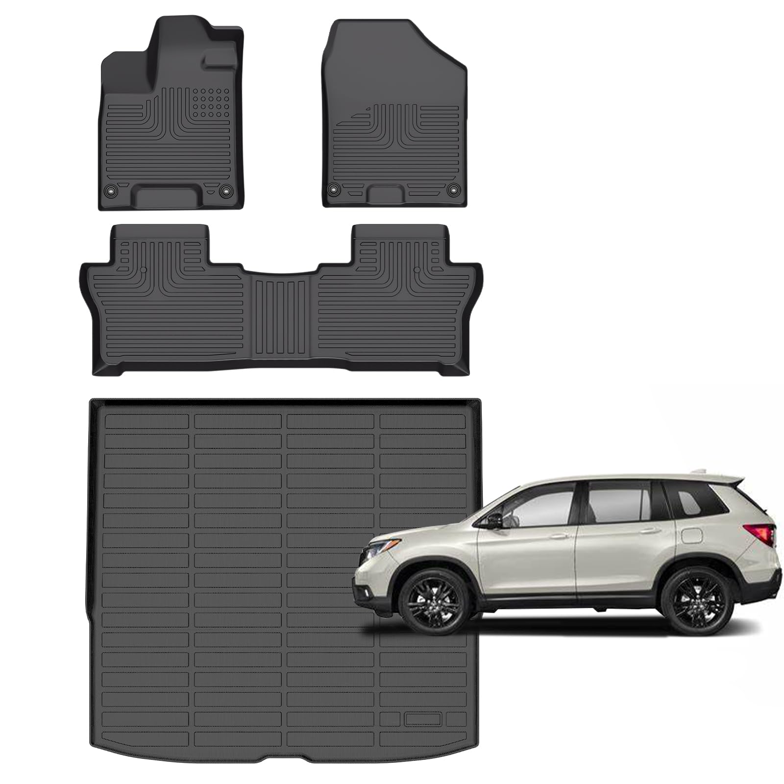 for Honda Passport Floor Mats 2025 2024 2023 2022 2021 2020 2019,Car Mats for Honda Passport All Weather Floor Mat Cargo Liner Accessories Image for Honda Passport Floor Mats 2025 2024 2023 2022 2021 2020 2019,Car Mats for Honda Passport All Weather Floor Mat Cargo Liner Accessories Image