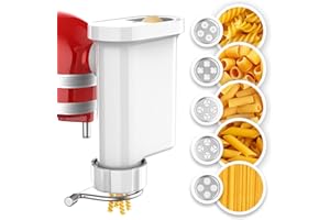 Pasta Attachment for Kitchenaid Stand Mixer, Gourmet Pasta Attachments for Kitchenaid Mixer with 5 Plates for Spaghetti, Buca