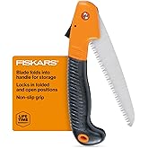 Fiskars Folding Hand Saw, 7" Pruning Saw with Power Tooth Blade with Triple Ground Teeth that Powers Through Wood Faster, Soft Grip Handle