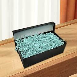 2LB Teal Blue Crinkle Cut Paper Shred Filler, Paper