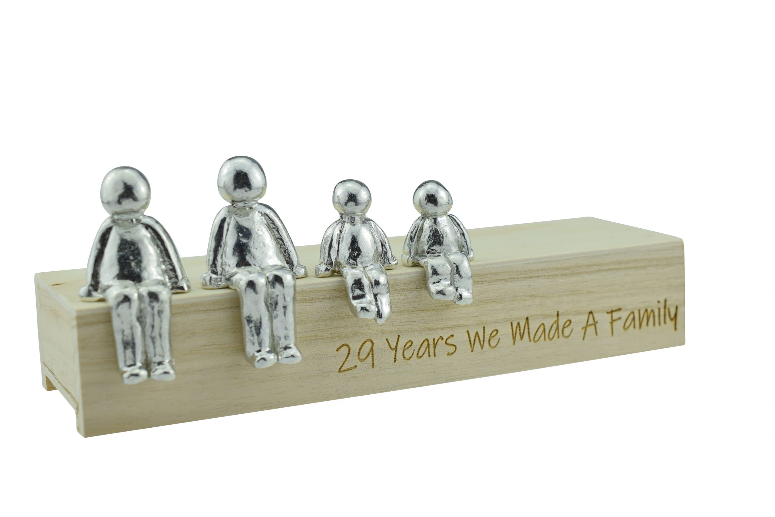 Pirantin 29th Anniversary Idea - 29 Years We Made A Family Metal Ornament - Choose Your Family Combination Box & Woodgrain May Vary(2 Children)
