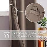 DWCN Khaki Blackout Curtains 2 Panels 46W x 90L with Tiebacks Thermal view 2