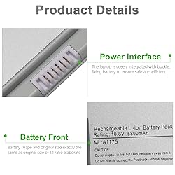 Zosam New Upgrade A1175 Laptop Battery Compatible