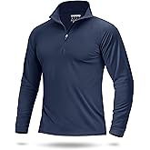 Boladeci Men's UPF 50+ Sun Shirts 1/4 Zip Long Sleeve SPF UV Protection Lightweight Quick Dry Quarter Zip Golf Shirts