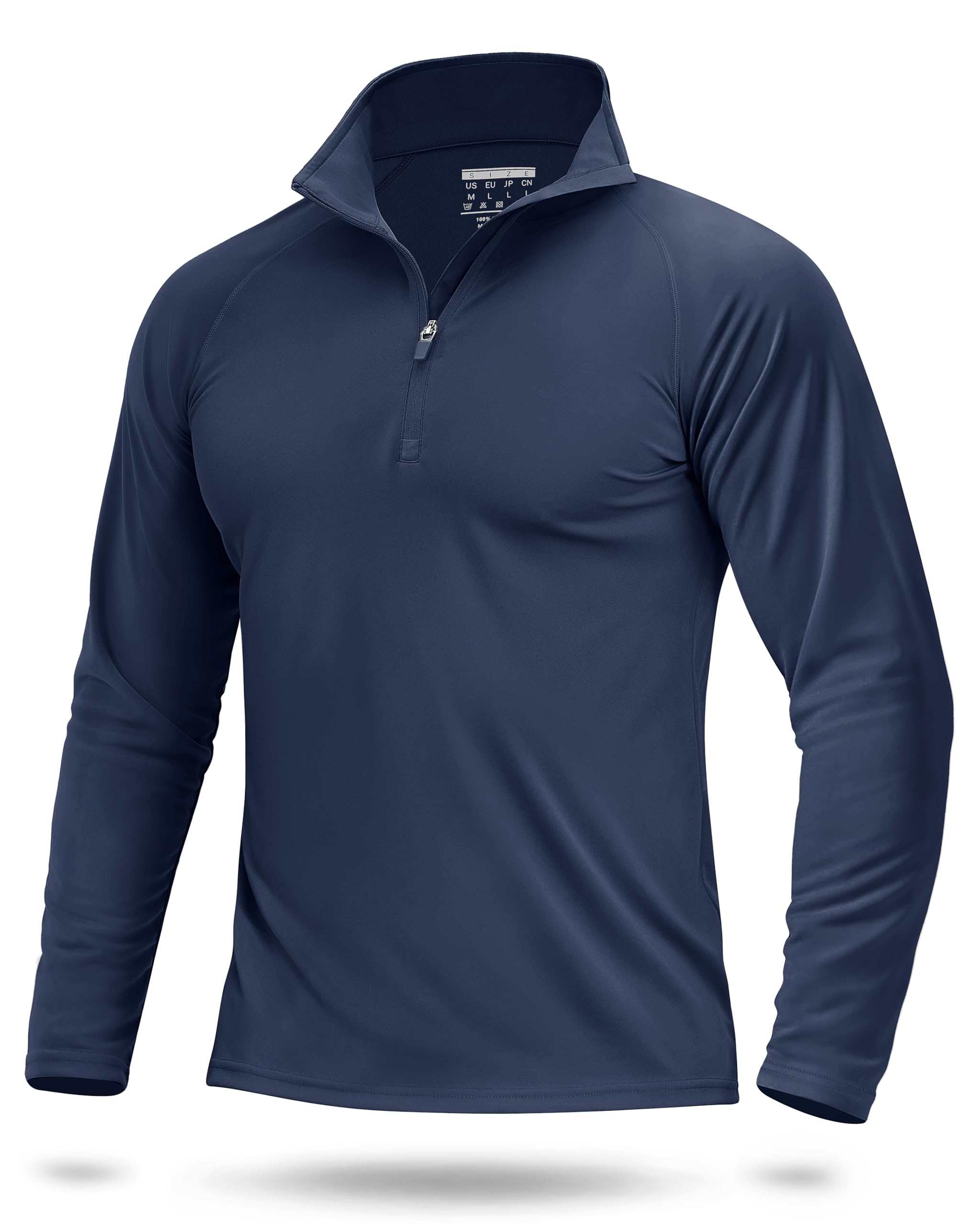Photo 1 of Boladeci Sun Protection Shirts for Men UPF 50+ Long Sleeve Gym Shirts Summer Clothes Camisas para Hombres UV SPF Golf Polo Fish Tee T-Shirts Navy 2xl