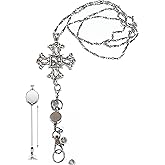 Hidden Hollow Beads Retractable Badge Reel Women's Stainless Steel Lanyard Strong ID Card Holder Keys Teacher Nurse Cruise