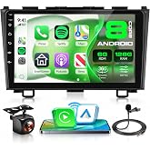 Rimoody 8Core 6G+128G Android 15 Car Stereo Radio for Honda CRV 2007‑2011 | Wireless Carplay Android Auto GPS Navigation 5G‑WiFi EQ 9 Inch Touch Screen Bluetooth 5.0 FM/RDS SWC HD Backup Camera