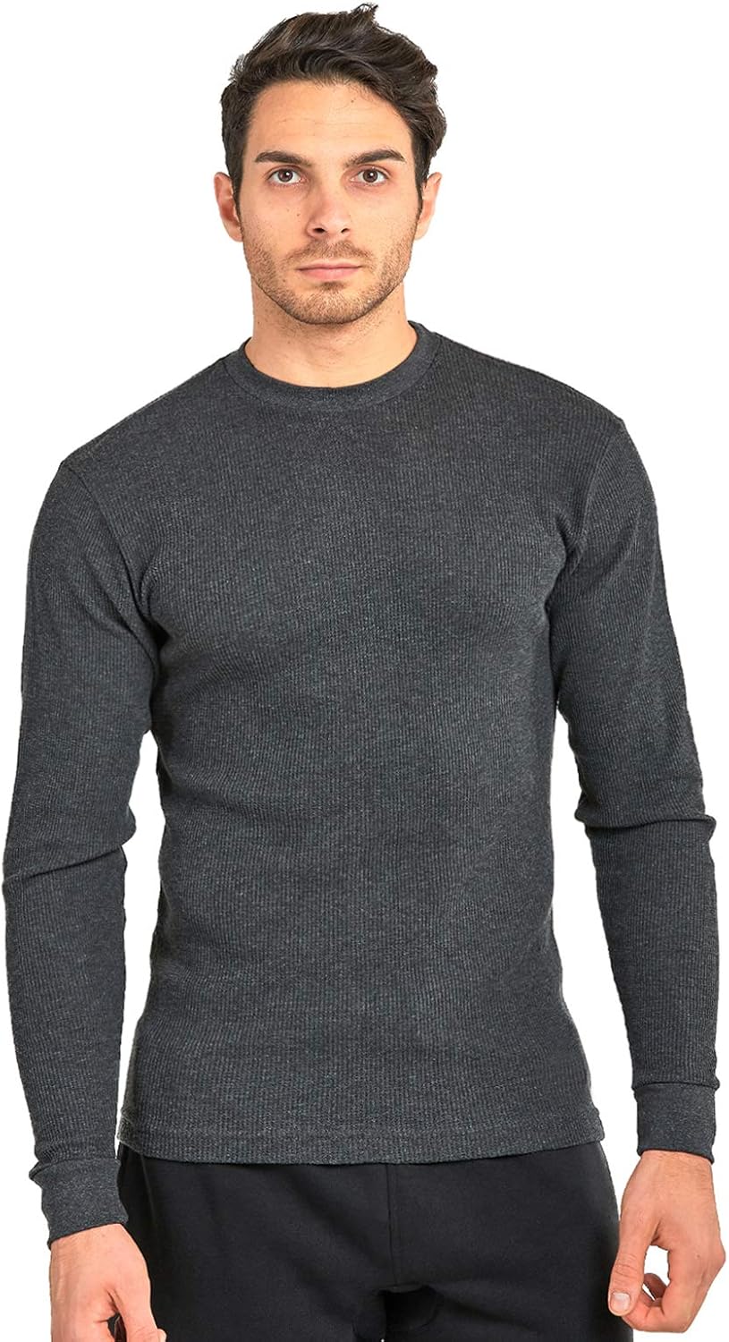 Mens Classic WaffleKnit Heavy Thermal Top Tops Outdoor Recreation