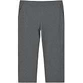 Weintee Women's Plus Size Pull On Cotton Knit Pants with Pockets