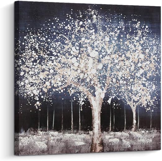 Amazon Com Pi Art Abstract Living Tree Wall Art Blue Landscape