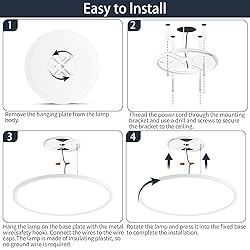 KIWIVIC 24 Inch Flush Mount Ceiling Light with