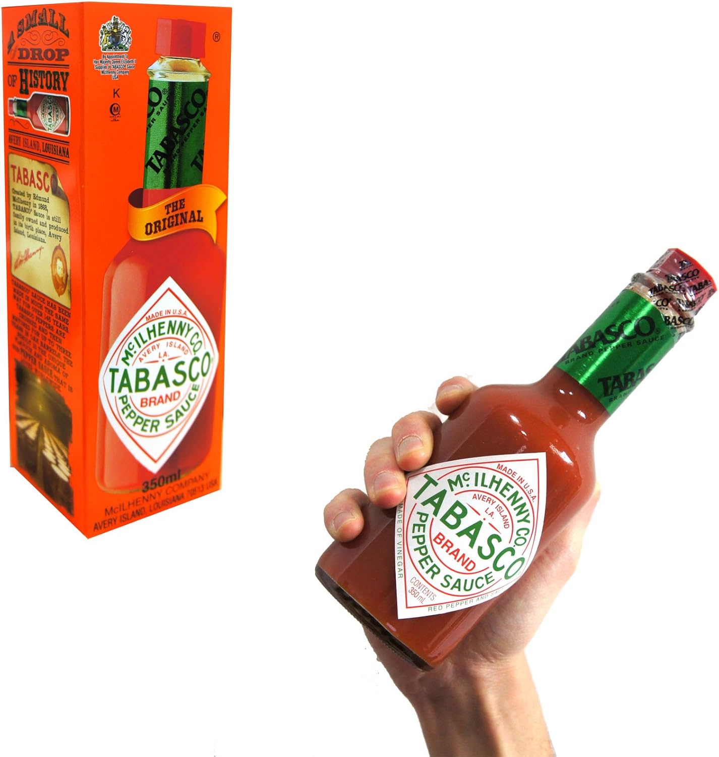 Large 350ml Bottle Of Original Tabasco Sauce By Mcilhenny In Gift Box Amazon Co Uk Grocery