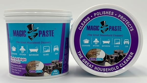 MAGIC PASTE™ ALL-PURPOSE CLEANING PASTE – 16 OZ. – FOR DISHES, KITCHEN SINKS, SHOES, METAL, CERAMIC, GLASS STOVETOPS, CAR WHEELS & MORE