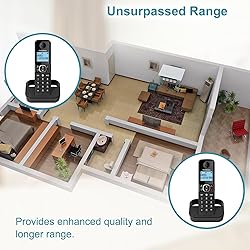 Hellobaby DECT 6.0 Cordless Phone with 2