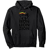 Iron Lion Zion With Rasta Flag, Jamaica Pullover Hoodie