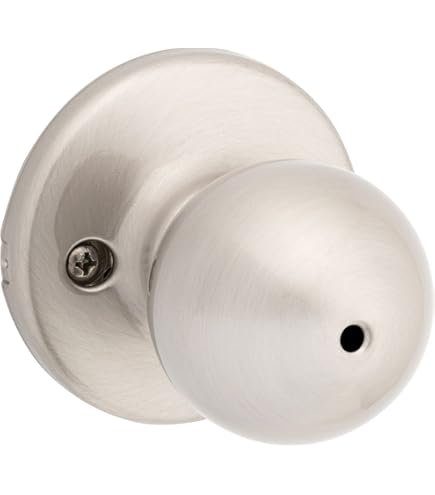 Kwikset Door Knob Kwikset Cove Privacy Door Knob With Lock - Satin Nickel Interior Door Handle For Bedroom & Bathroom Bathroom Door Lock - View #5