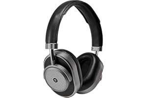Master & Dynamic MW65 Active Noice Cancelling Over-Ear Headphones - Black Leather/Gunmetal (Renewed)
