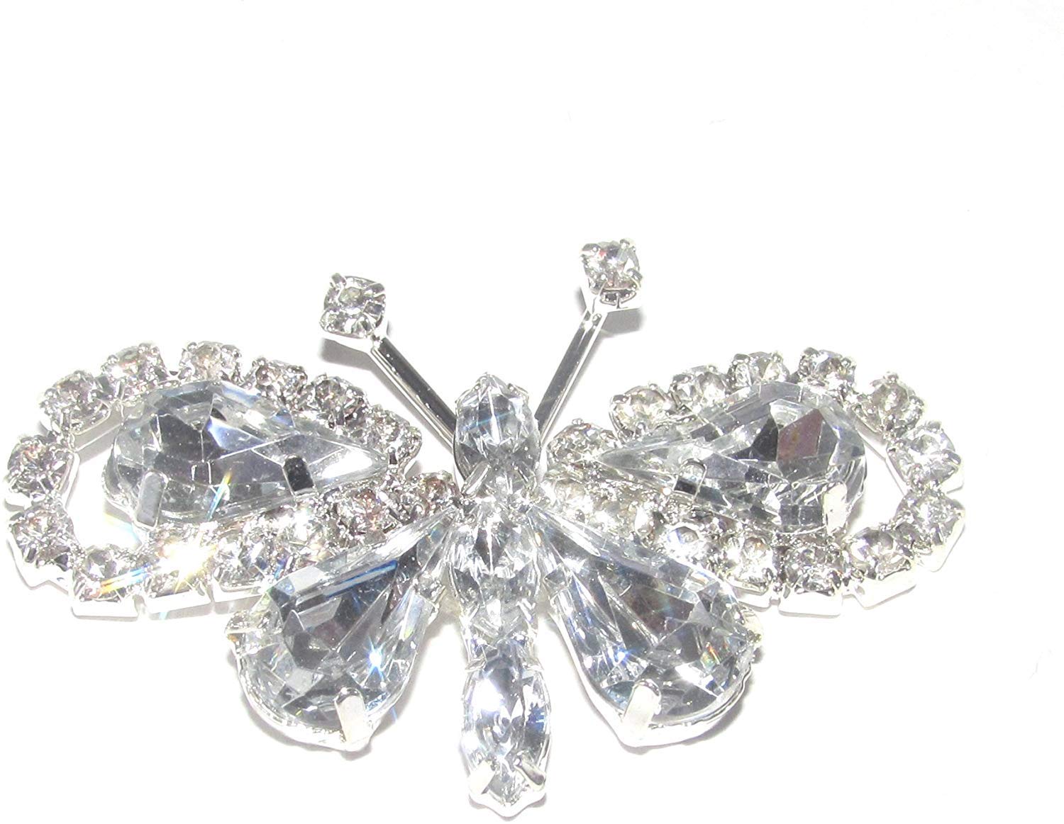 Syntego 10 x Crystal Butterfly Flat Back Diamante Embellishment Grade A Rhinestones (EM8)