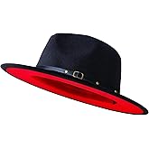 Wide Brim Fedora Hats for Women Men Two Tone Dress Hat Felt Panama Hat in Two Audlt Size