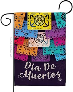 Ornament Collection Dia De Muertos Garden Flag Fall Day of Dead Los Fiesta Mexican Party Autumntime House Decoration Banner Small Yard Gift Double-Sided, Thick Fabric, Made in USA
