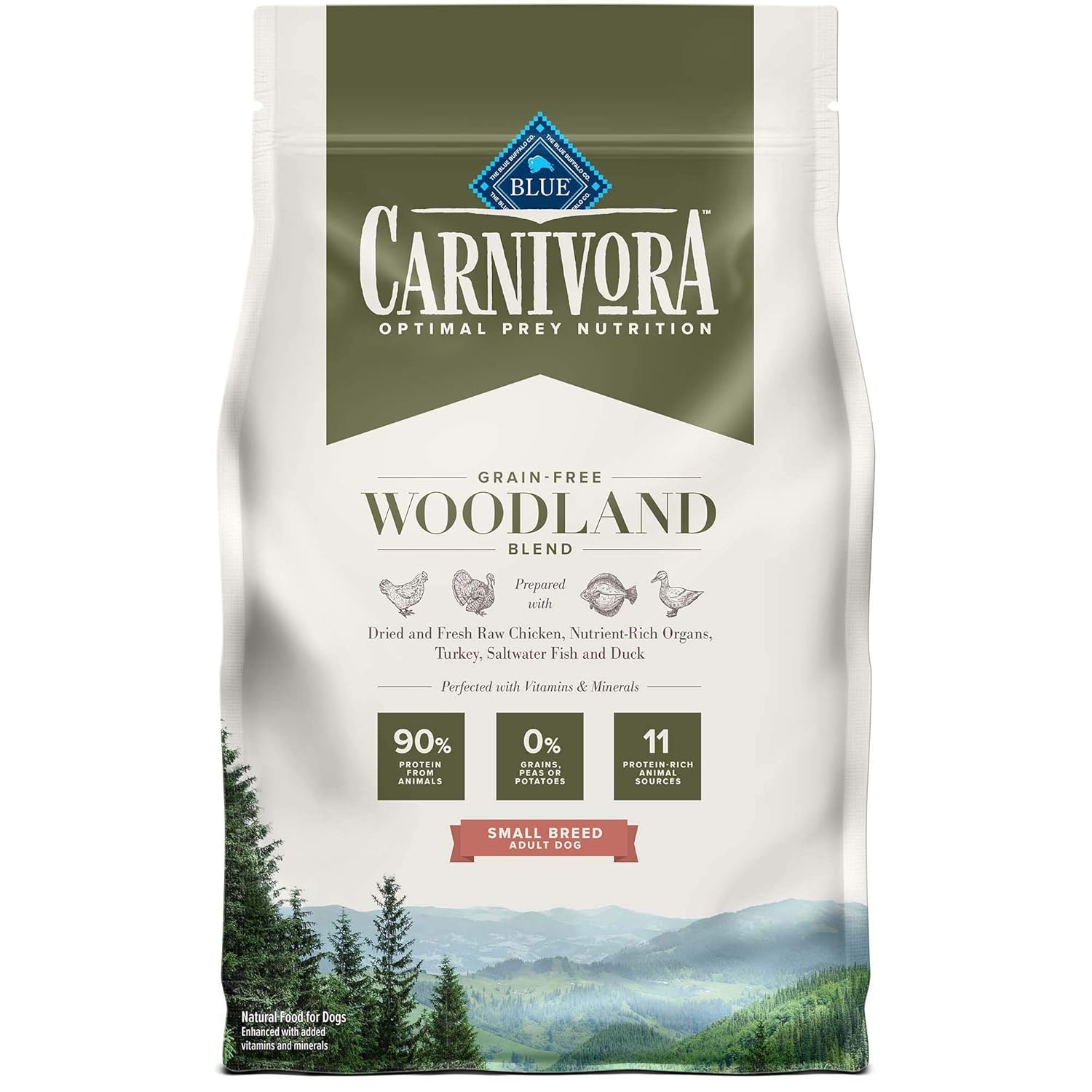 Blue Buffalo Blue Carnivora Woodland Blend Optimal Prey Nutrition Grain Free Adult Small Breed Dry Dog Food