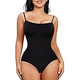 Nebility Shapewear Bodysuits for Women - Tummy Control Square Neck Bodysuit Seamless Full Body Shaper Going Out Top